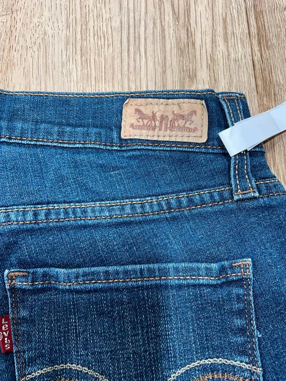 Short en jean Levi's 529 Curvy Boot Cut Femme Vintage 99% Coton Bleu foncé Slv023 – photo 9
